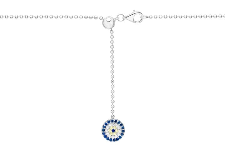 Colar de Bolinha - Fio gravatinha com olho turco