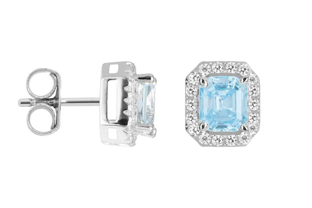 Brinco quadrado Águas Marinhas