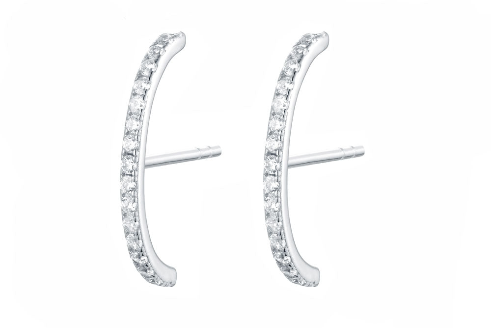 Brinco Barra Curva Cravejado de Zircônia